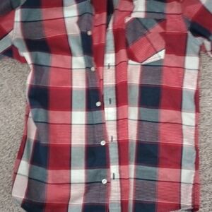 Levi's Red and Blue Plaid Button-Down Shirt